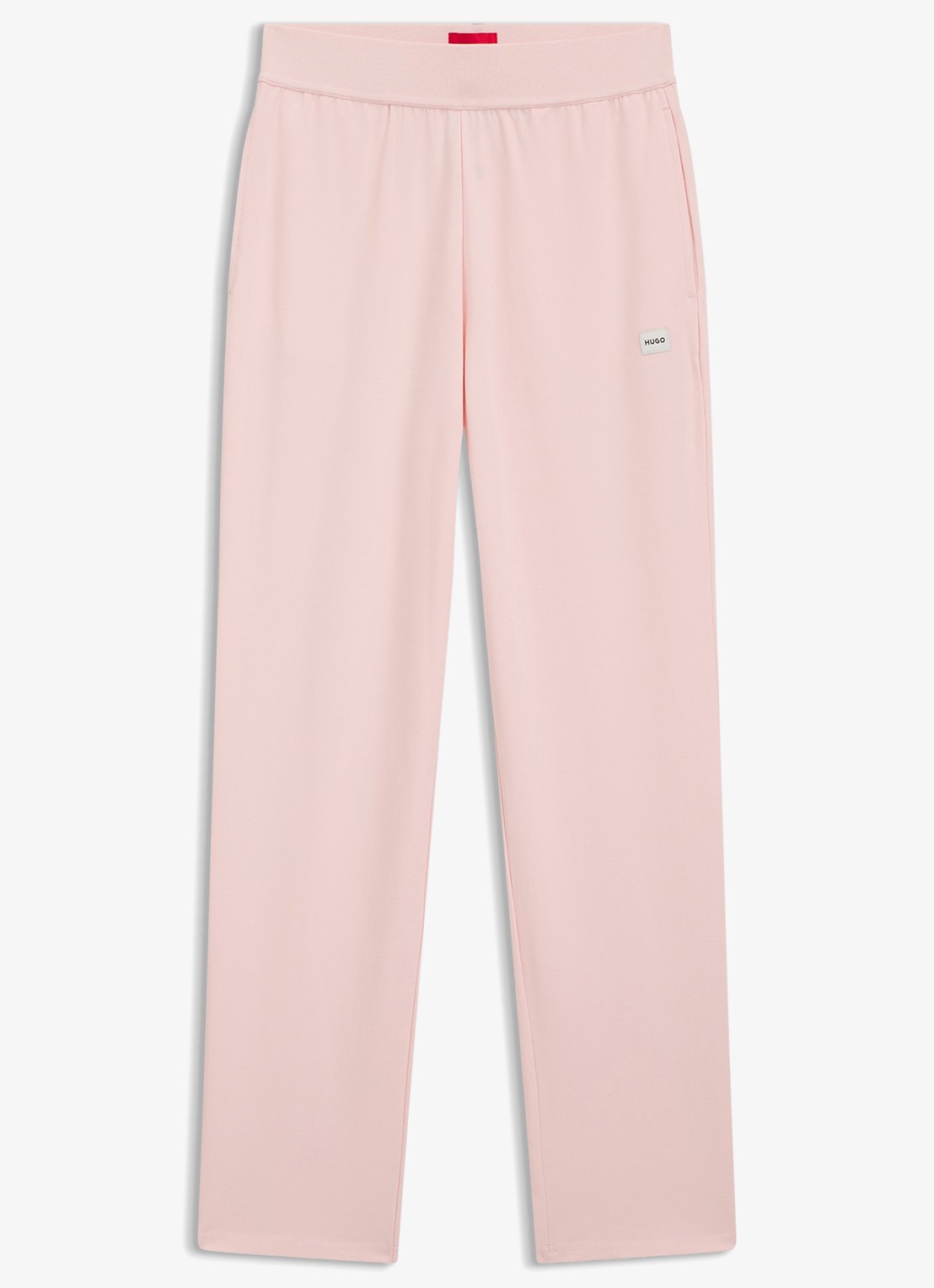 HUGO Mid waist wide fit lounge joggingbroek met logo - voorkant 4 lichtroze