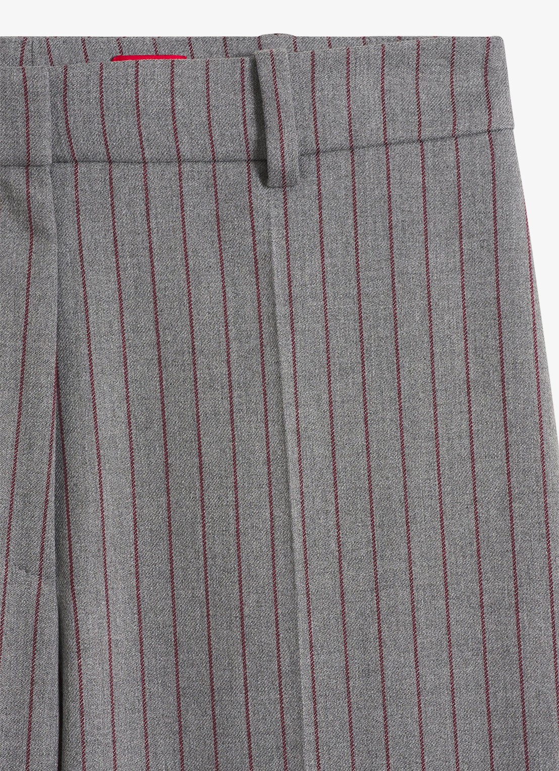 HUGO Mid waist wide fit pantalon met krijtstreep - detail 4 lichtgrijs