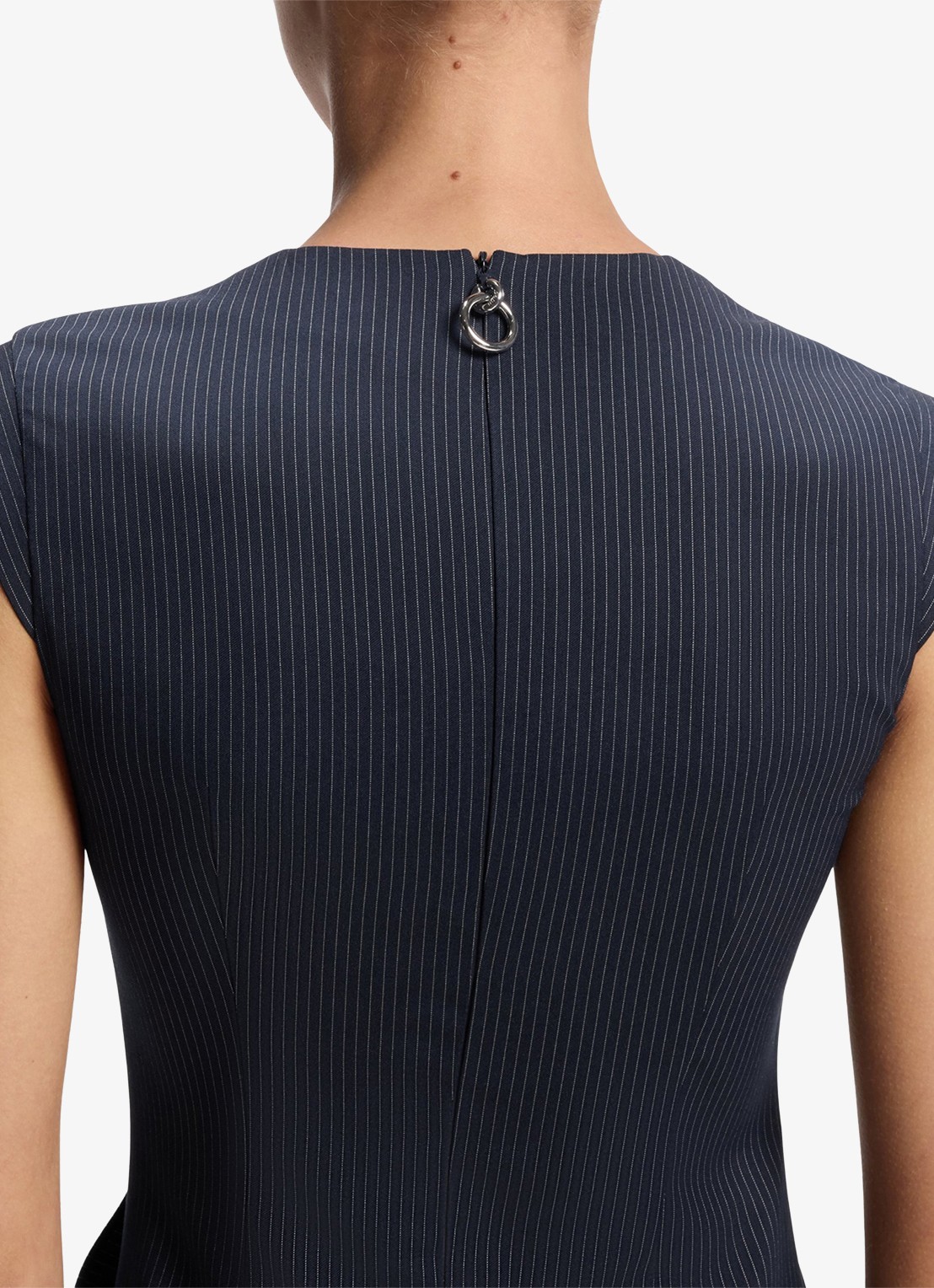 HUGO Midi jurk met gedrapeerd detail - detail 5 donkerblauw