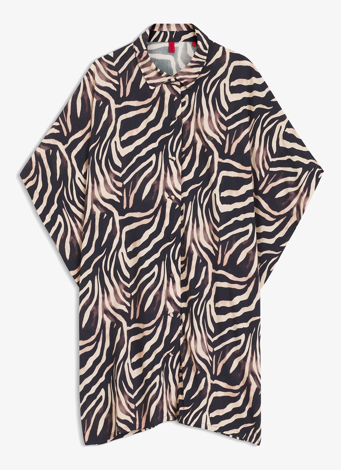 HUGO Mini blousejurk met grafische print - voorkant 3 zwart