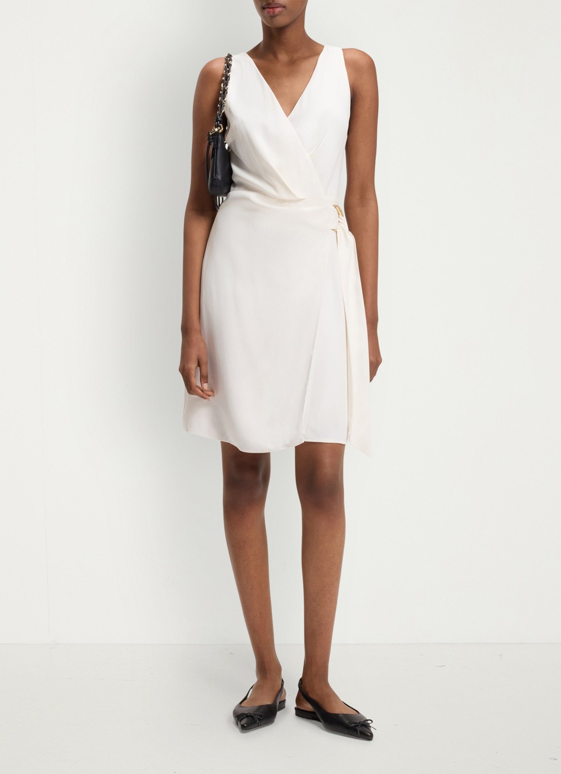 HUGO Mini jurk met geknoopt detail - voorkant 4 wit