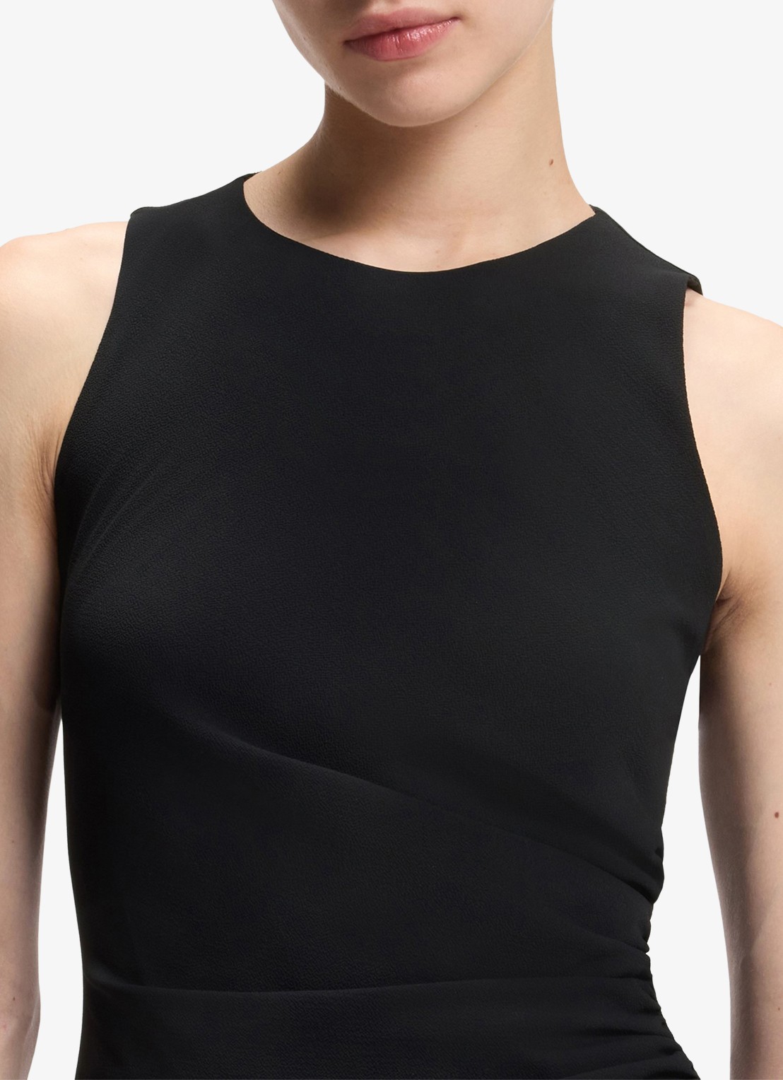 HUGO Mini jurk met geplooid detail - detail 4 zwart