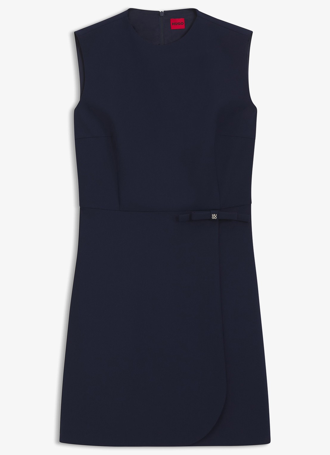 HUGO Mini jurk met gestrikt detail - voorkant 5 medium blue-422 / blauw