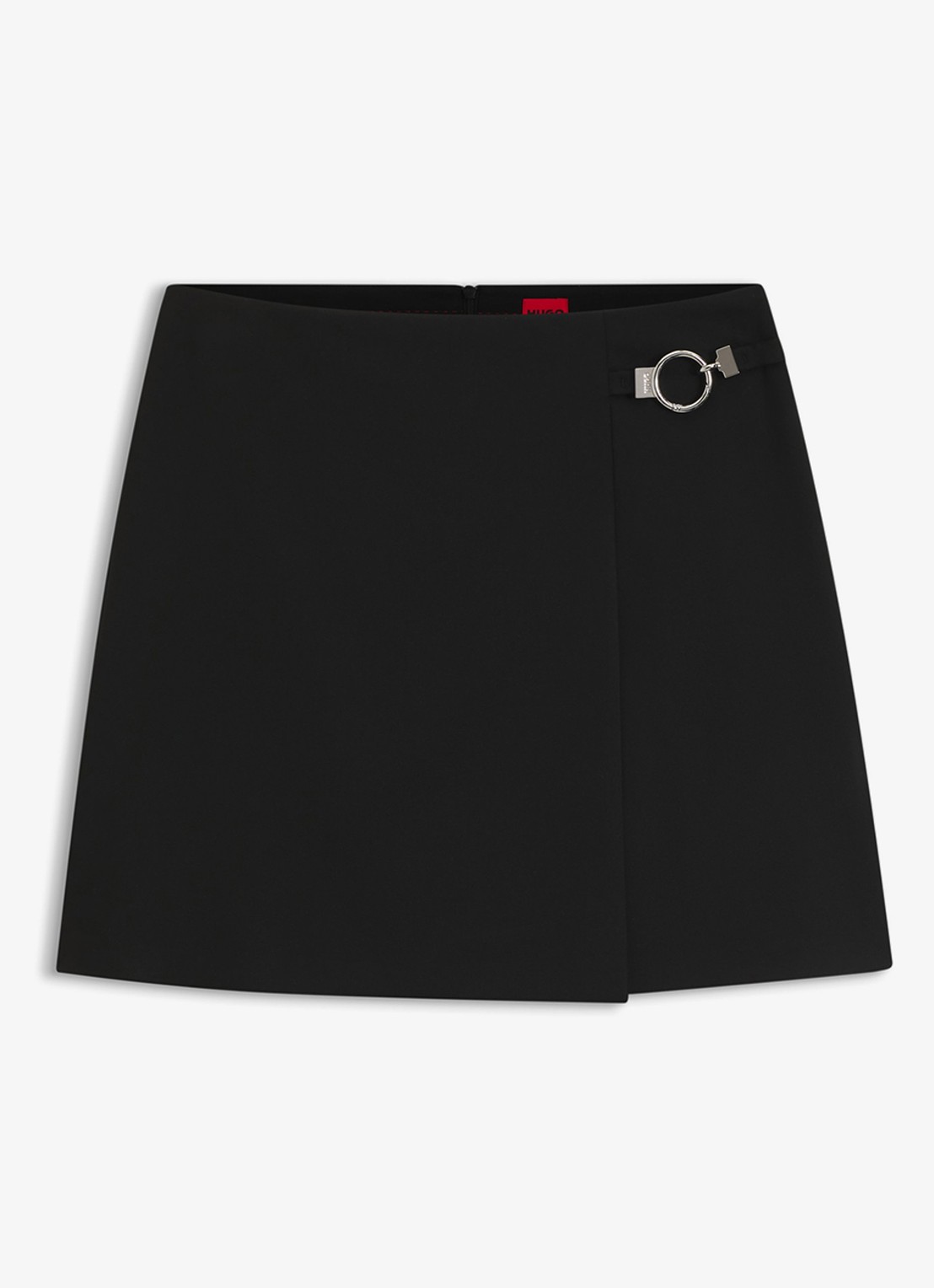 HUGO Mini rok met ceintuur - voorkant 4 zwart