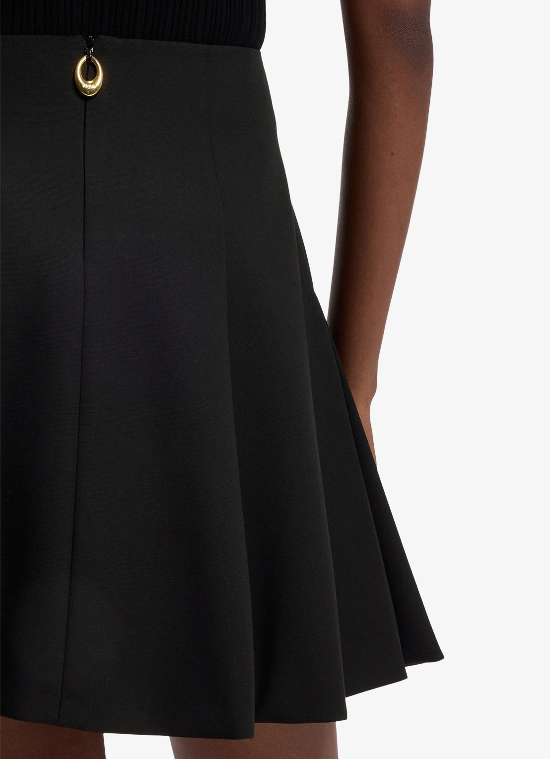HUGO Mini rok met plooien - detail 5 zwart