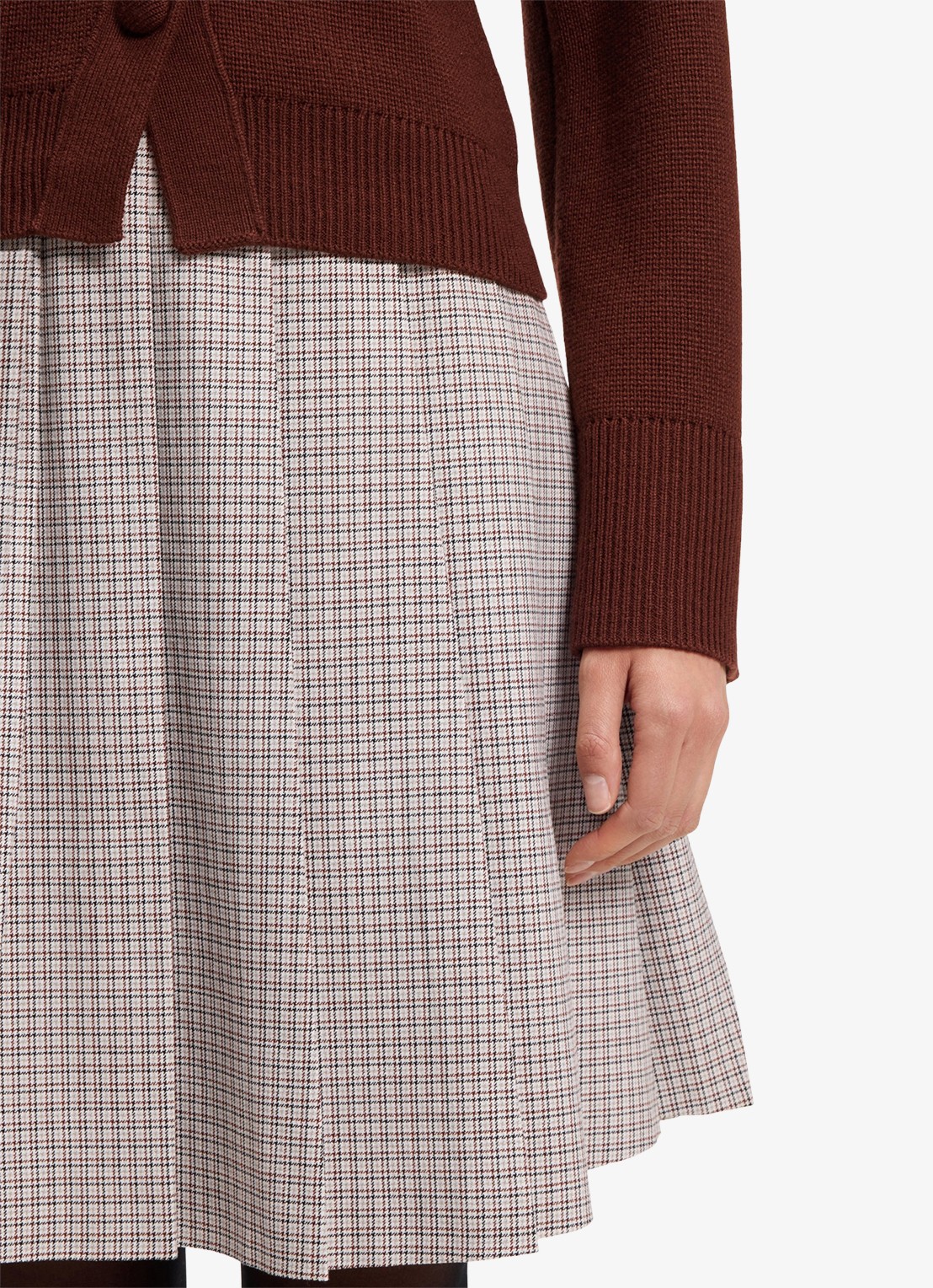 HUGO Mini rok met ruitdessin - detail 5 beige