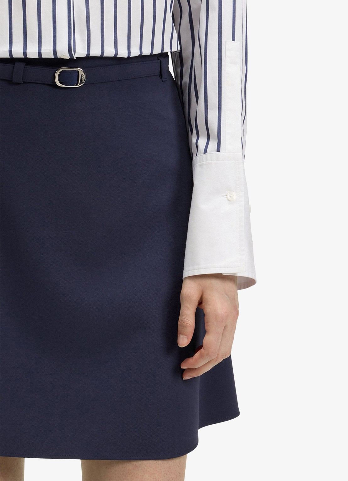 HUGO Minirok met ceintuur - detail 2 donkerblauw