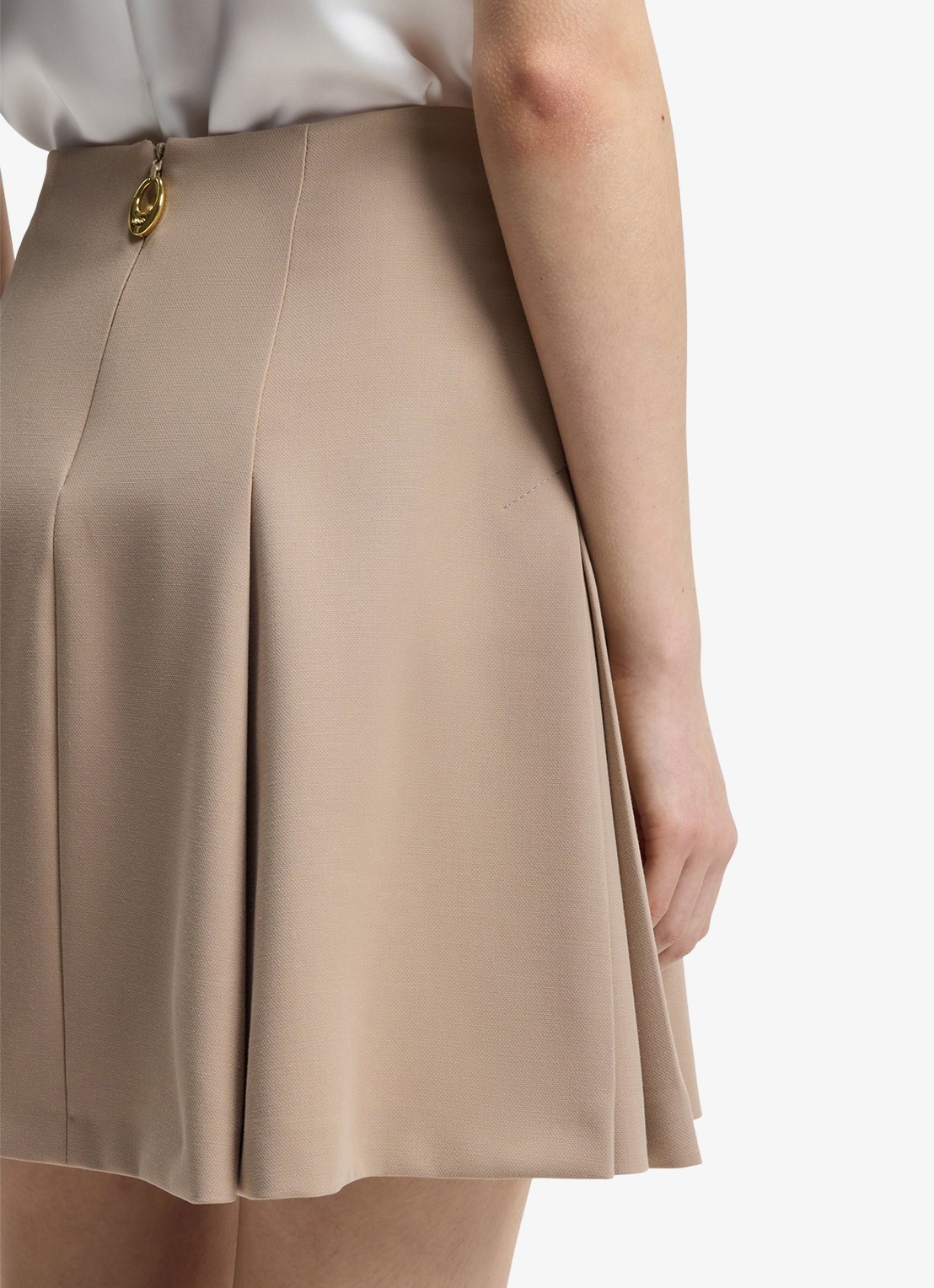 HUGO Minirok met plooien - detail 5 beige