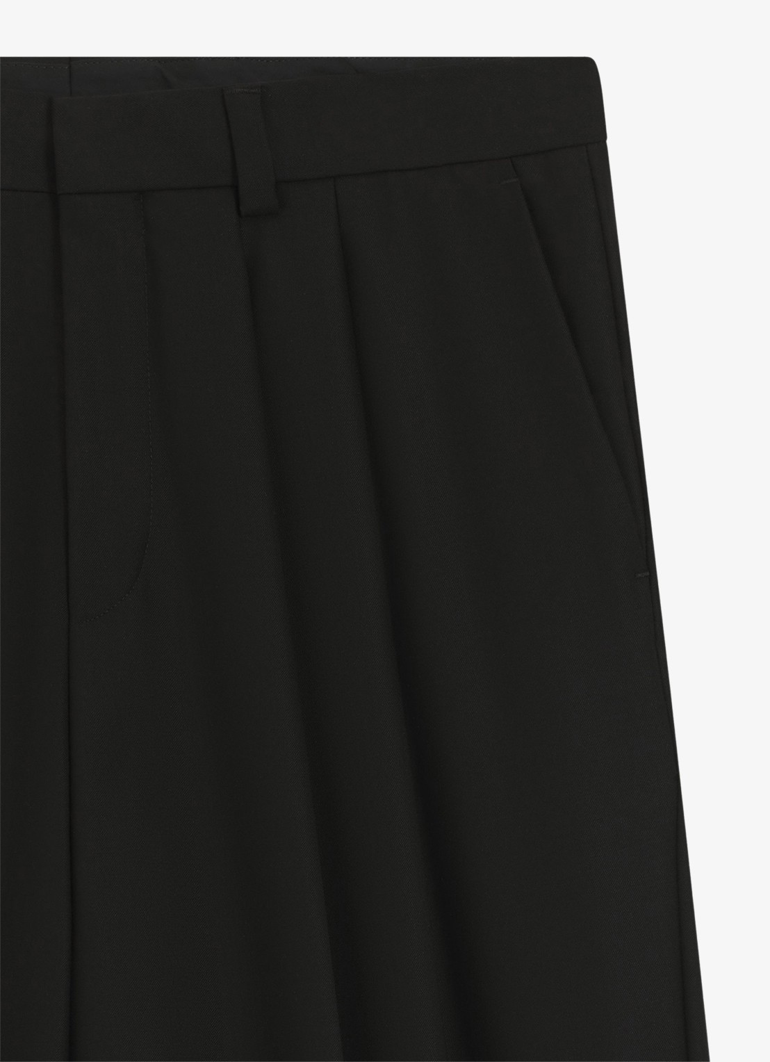 HUGO Modern fit pantalon in wolblend met persplooi - detail 6 zwart
