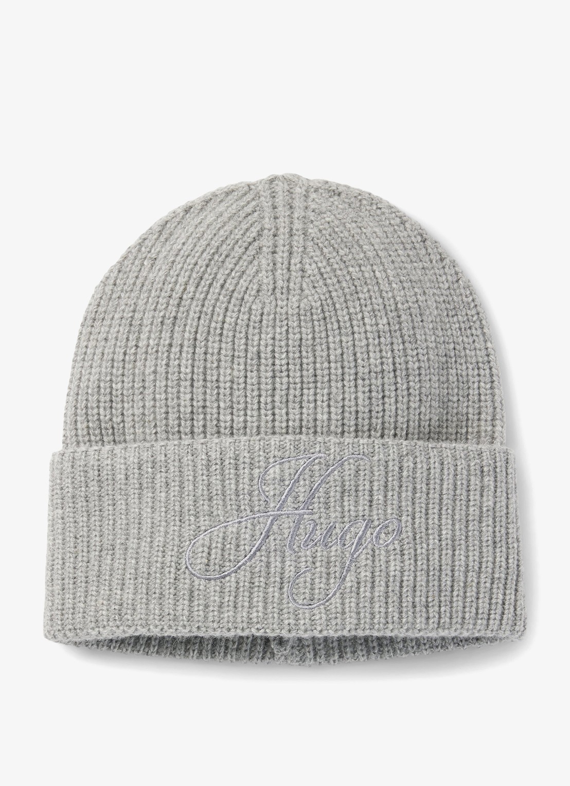 HUGO Muts van wol - voorkant 2 open grey-078 / grijs