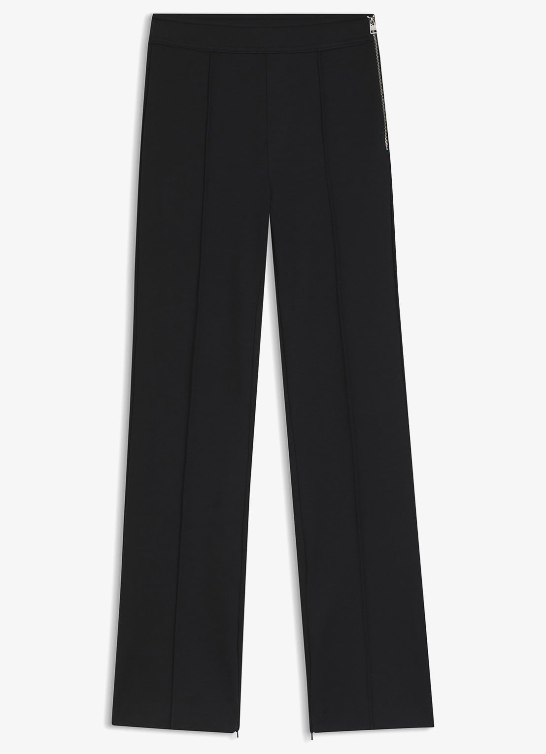 HUGO Nalvasi high waist flared fit pantalon met siernaad - voorkant zwart