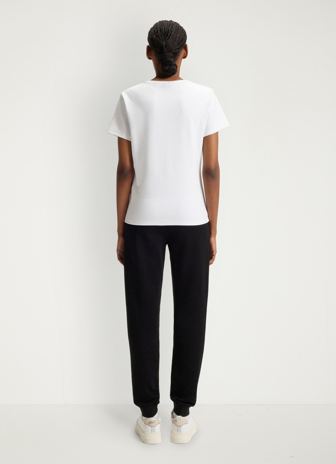 HUGO Nelfinia high waist tapered fit joggingbroek met logoborduring - achterkant 3 zwart