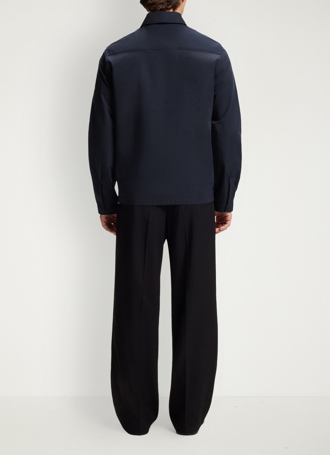 HUGO Overshirt van canvas en een katoenmix met ritssluiting en logolabel - achterkant 4 dark blue-405 / blauw