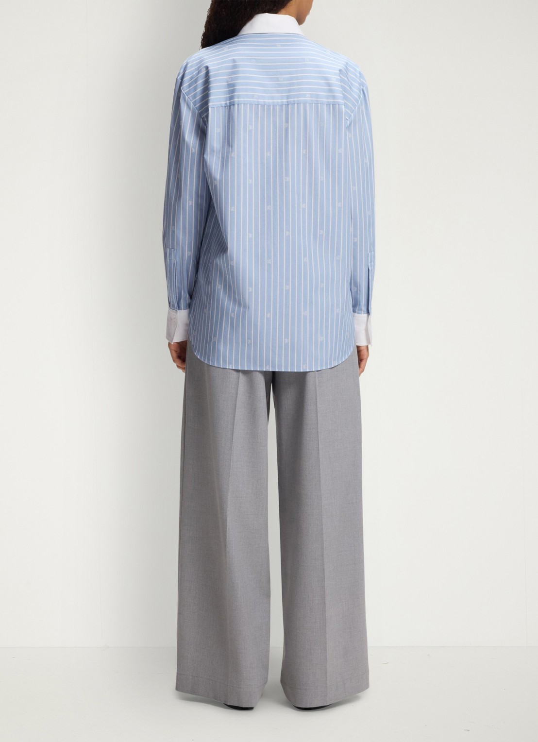 HUGO Oversized blouse met streepprint - achterkant 4 blauw