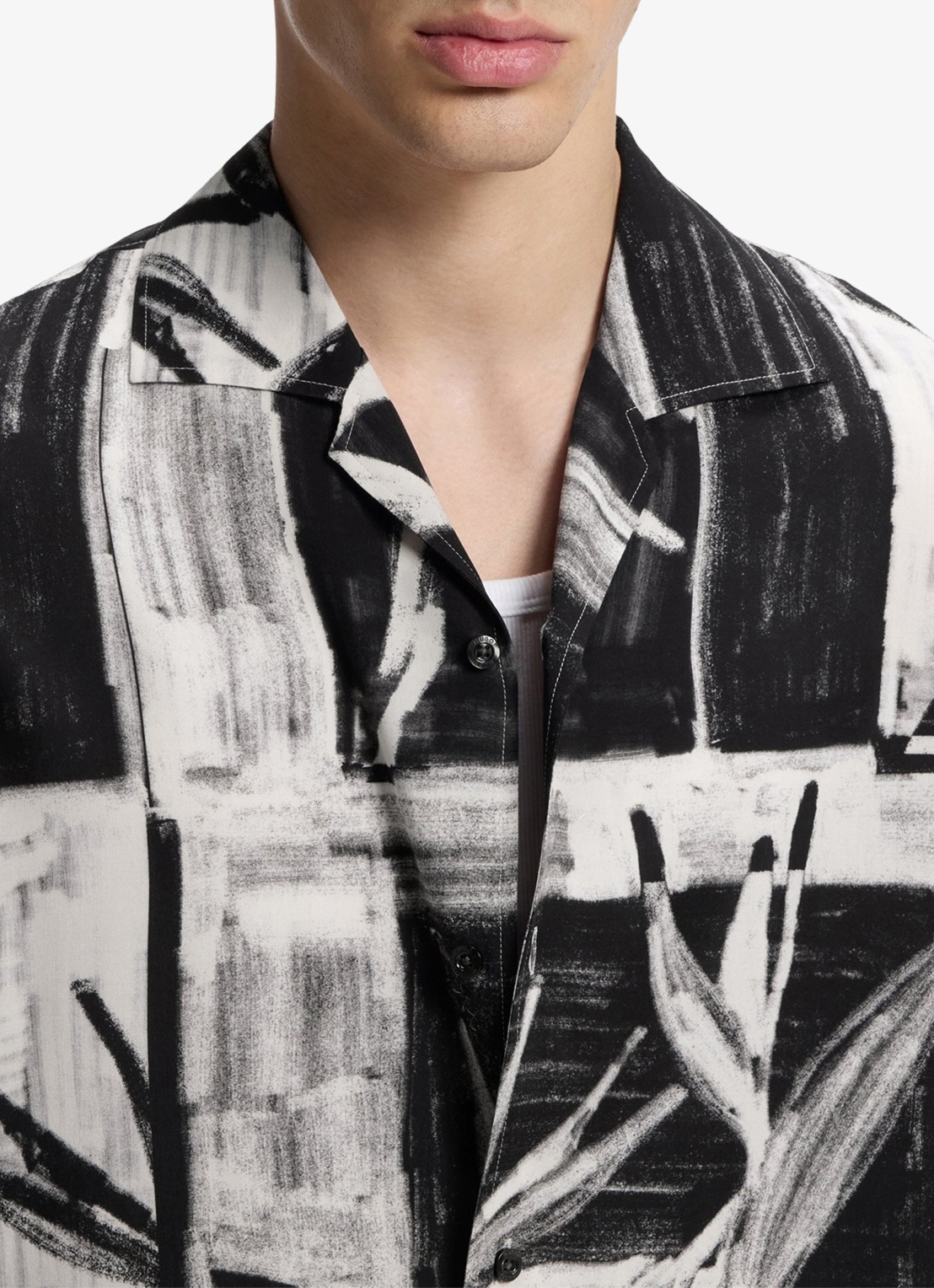 HUGO Oversized fit overhemd met grafische print - detail 3 zwart