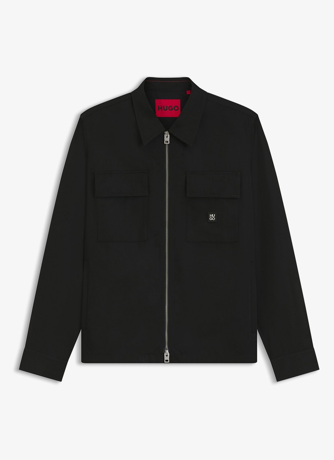 HUGO Oversized fit overhemd met logo - voorkant 5 zwart