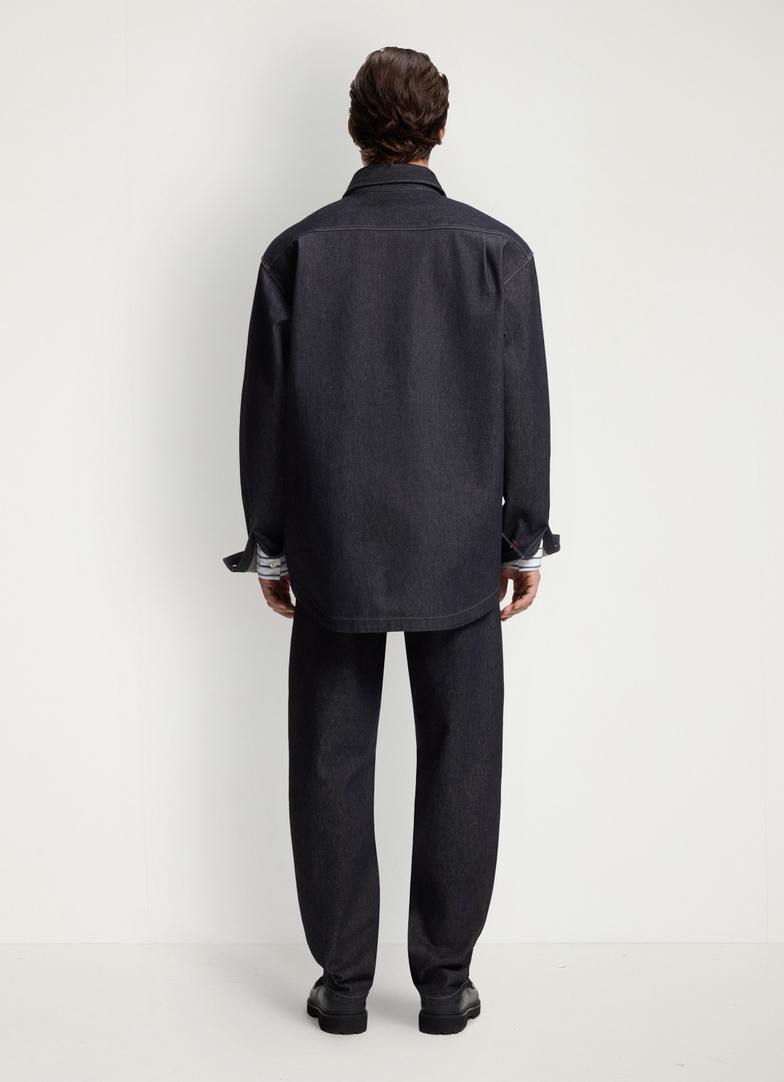 HUGO Oversized fit overshirt - achterkant 5 donkerblauw