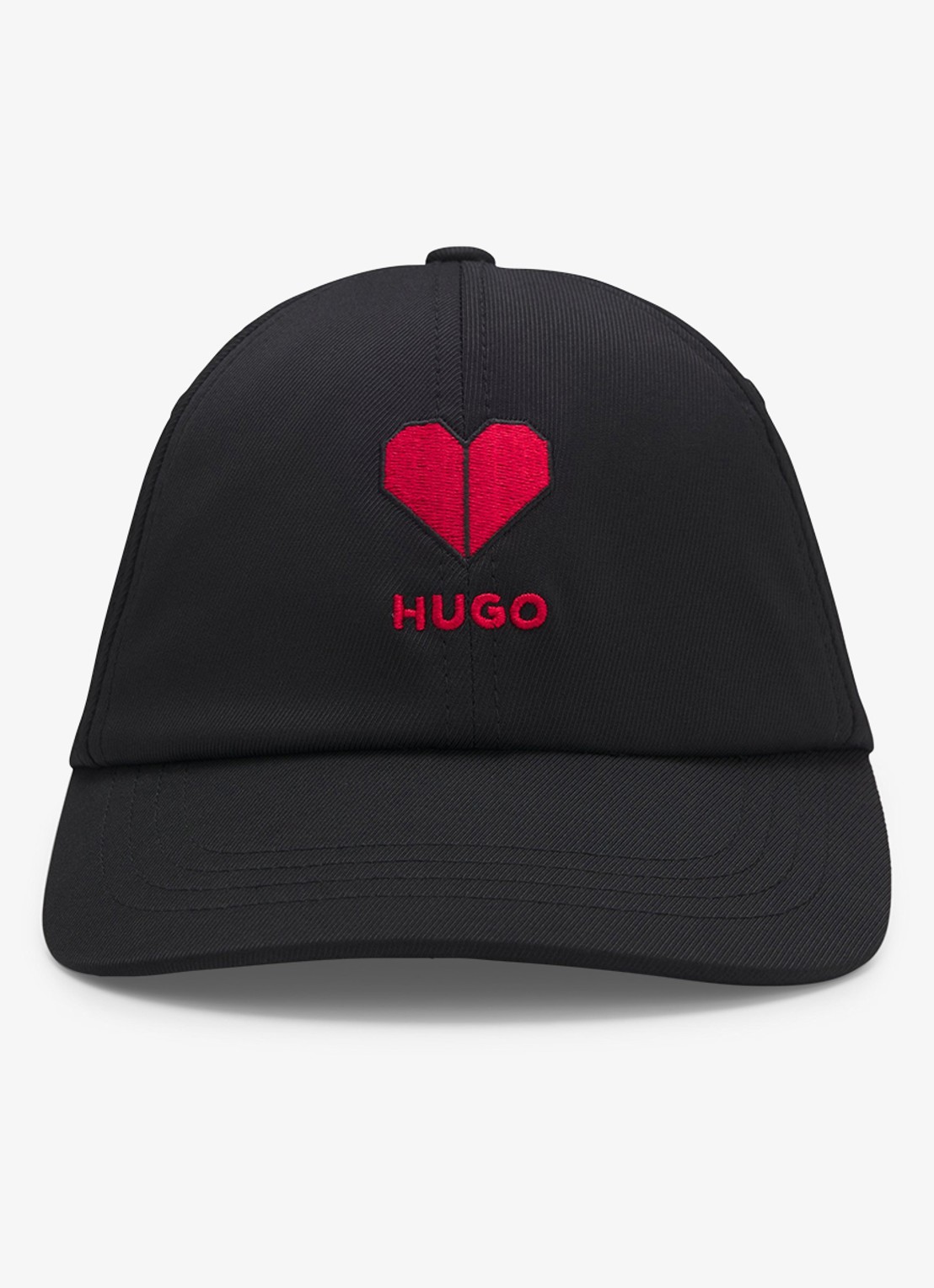 HUGO Pet met logoborduring - detail zwart