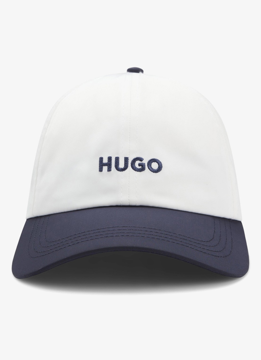 HUGO Pet met logoborduring - voorkant creme