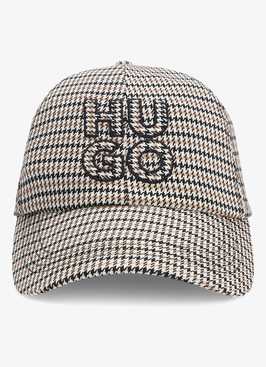 HUGO Pet met pied-de-poule-dessin en logo  - detail 2 open miscellaneous-971 / beige