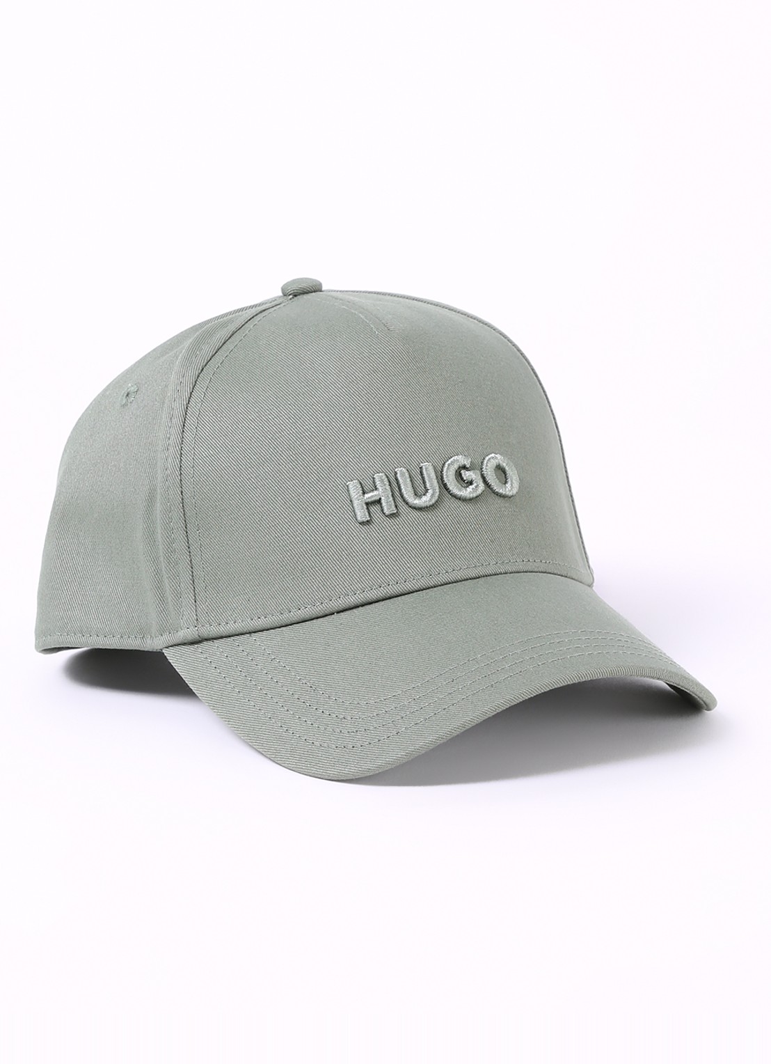 HUGO Pet van katoenen twill met logo - voorkant 2 open green-343 / groen