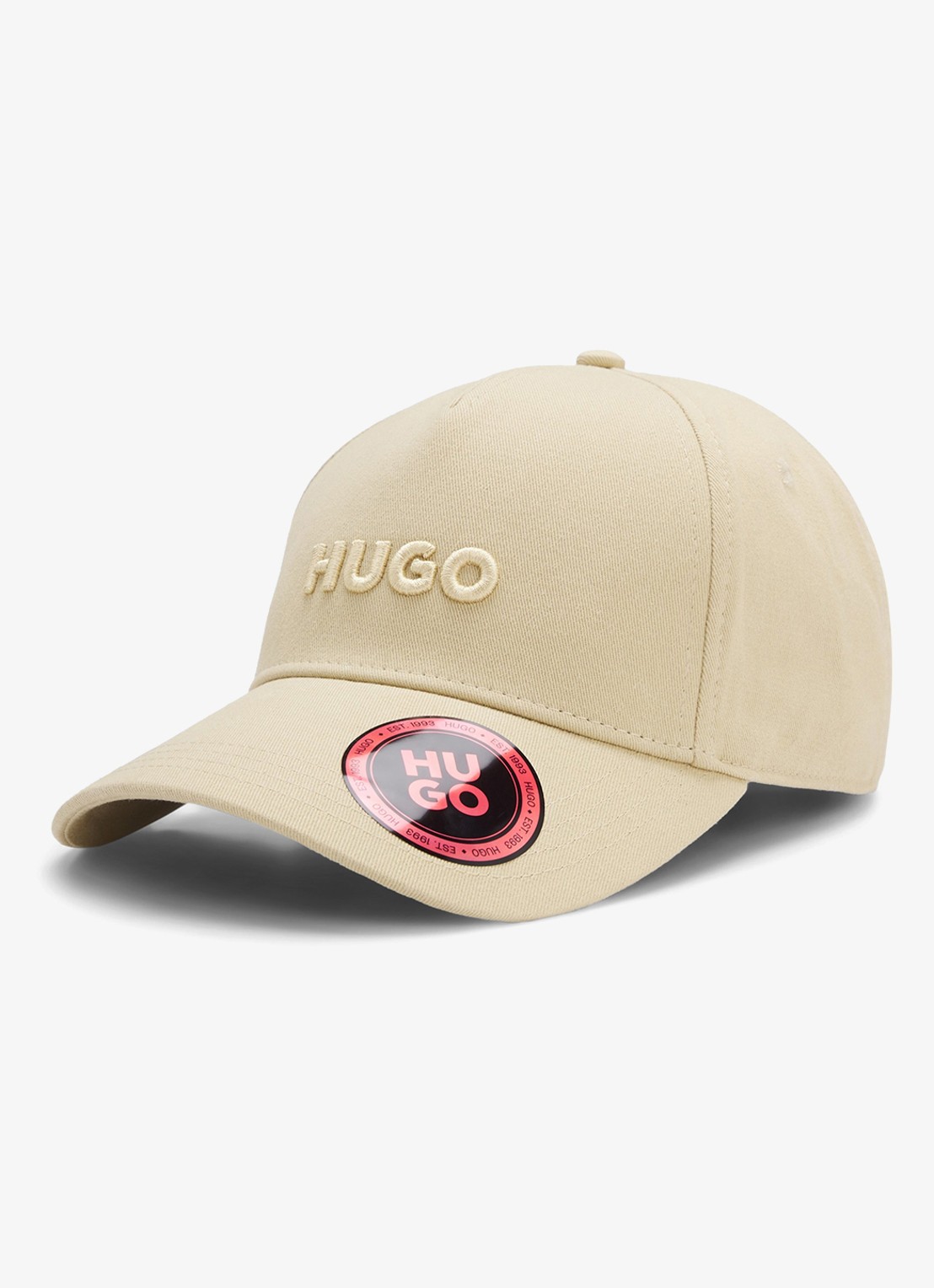 HUGO Pet van katoenen twill met logo - voorkant 5 medium beige-269 / beige