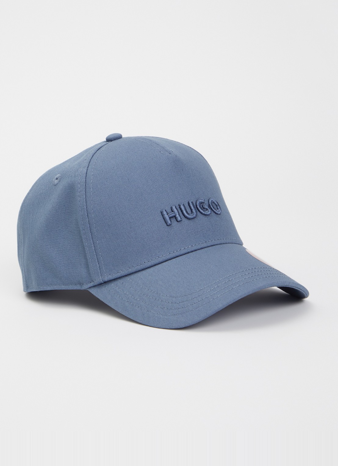 HUGO Pet van katoenen twill met logo - voorkant 3 open blue-496 / blauw