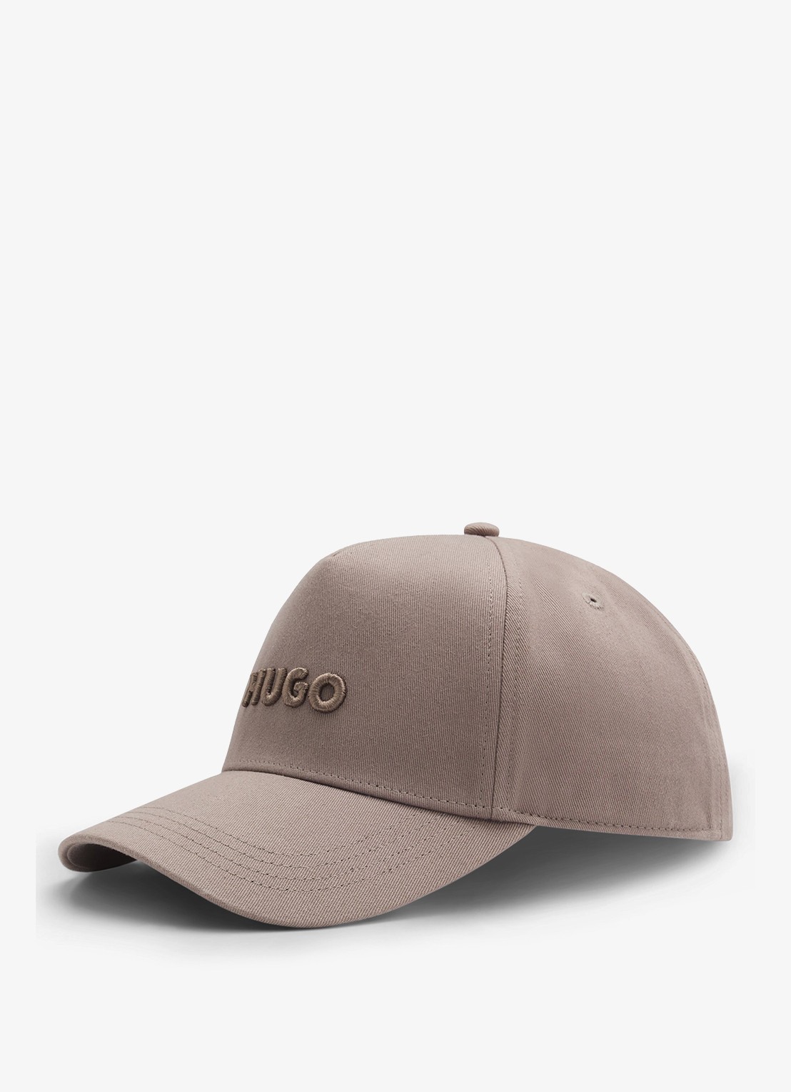HUGO Pet van katoenen twill met logo - voorkant 2 light/pastel brown-237 / bruin