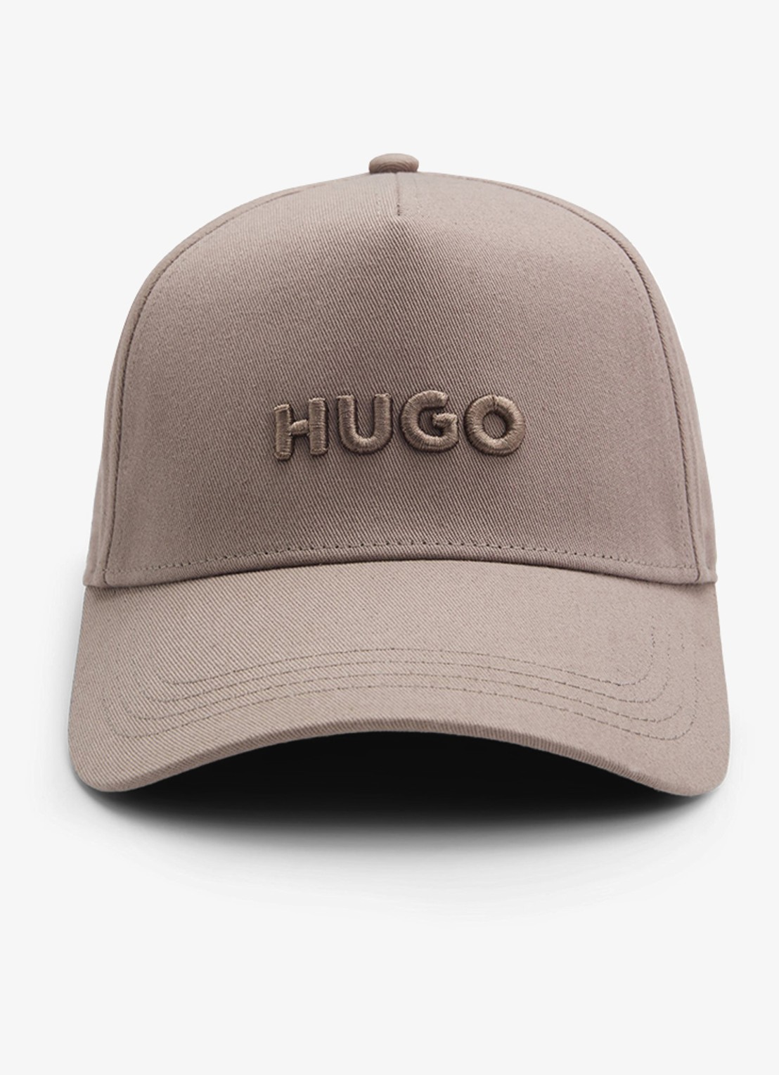 HUGO Pet van katoenen twill met logo - voorkant 3 light/pastel brown-237 / bruin
