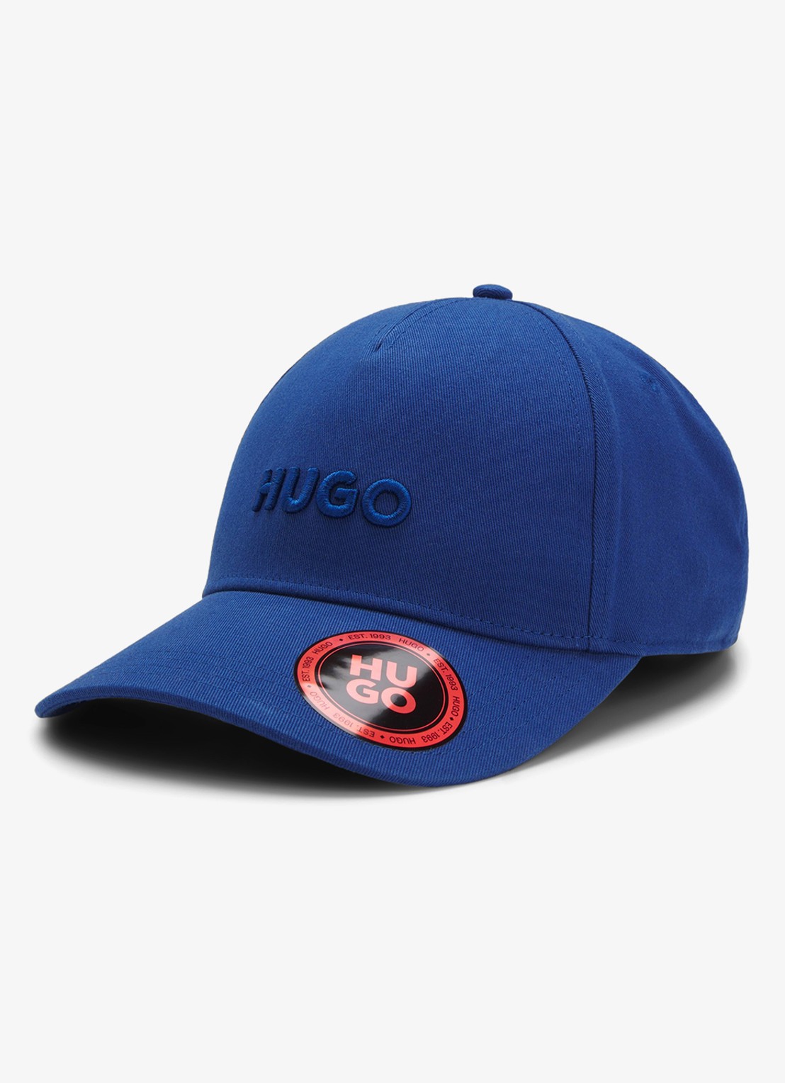 HUGO Pet van katoenen twill met logo - achterkant 2 open blue-498 / blauw