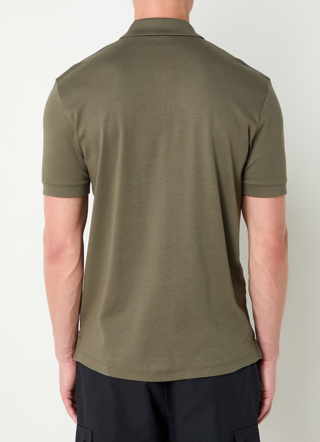 HUGO Polo van katoenpiqué met contrastlogo - achterkant dark beige-257 / beige