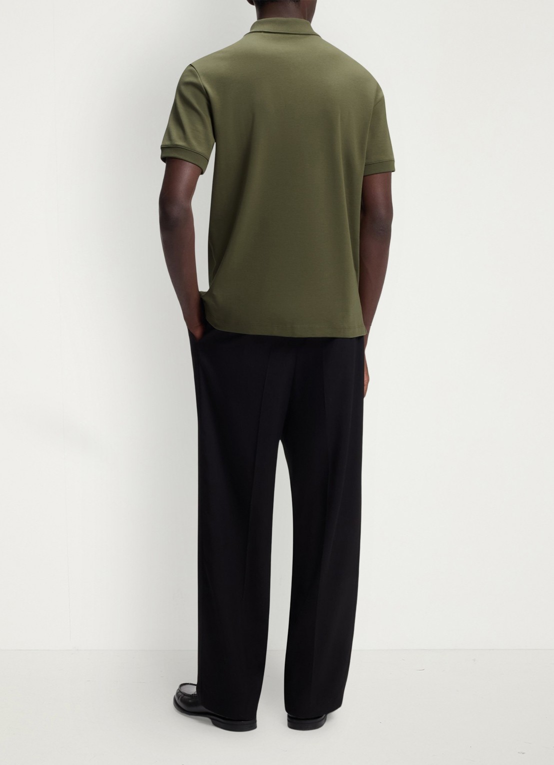HUGO Polo van katoenpiqué met contrastlogo - achterkant 5 open green-388 / groen
