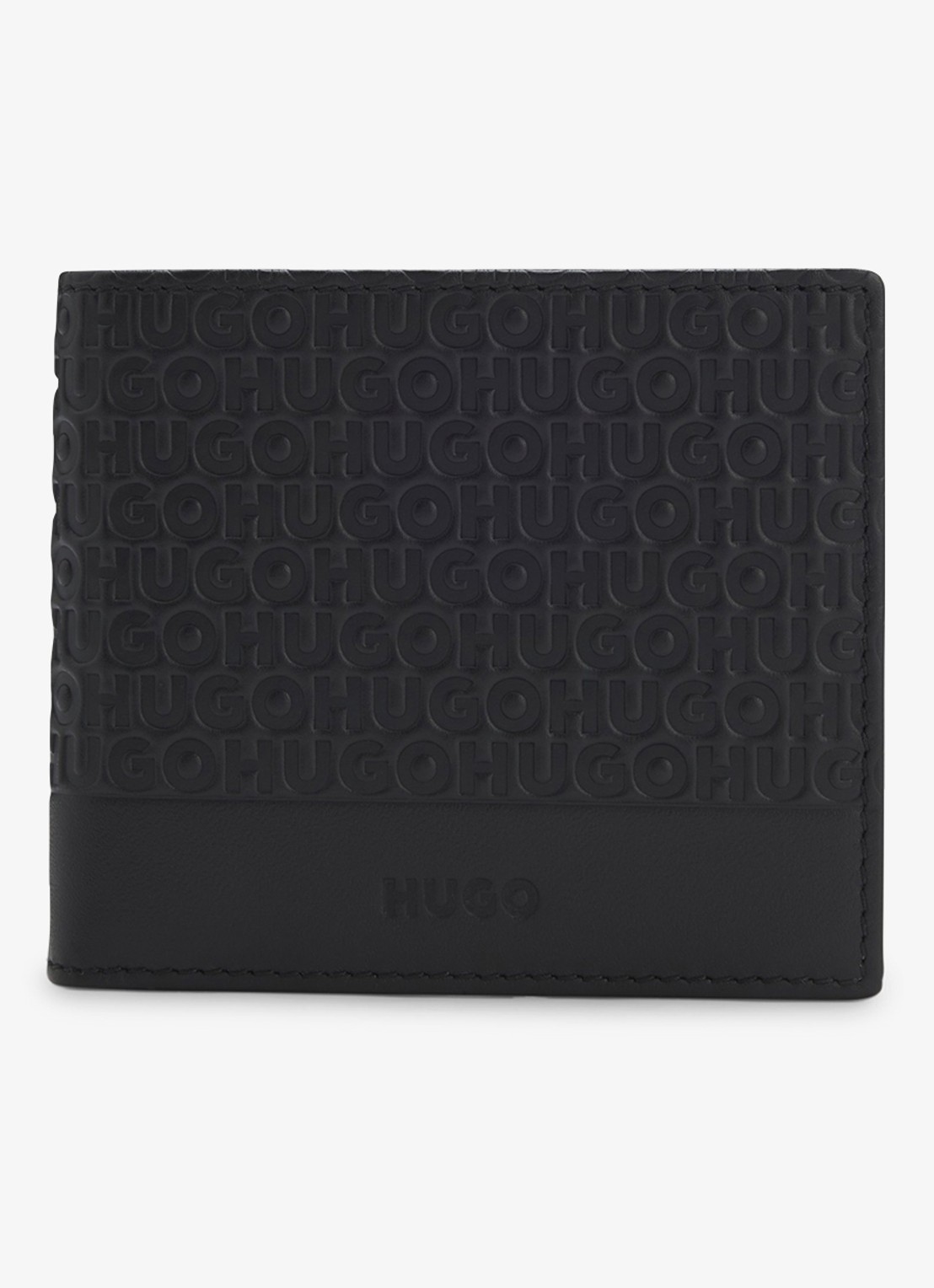 HUGO Portemonnee met logoprint - voorkant 3 zwart