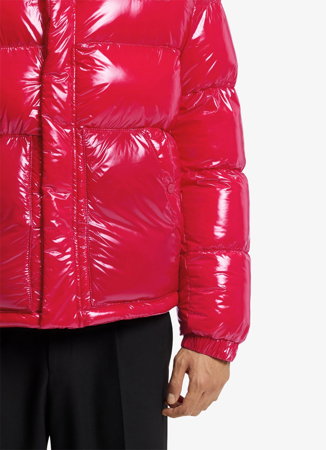 HUGO Puffer jack met glanzende finish - detail 3 oudroze
