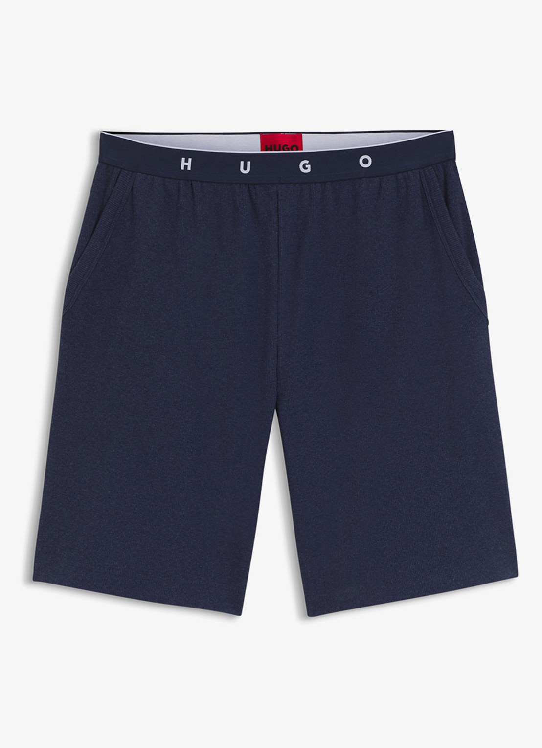 HUGO Pyjamabroek met logoband - voorkant donkerblauw