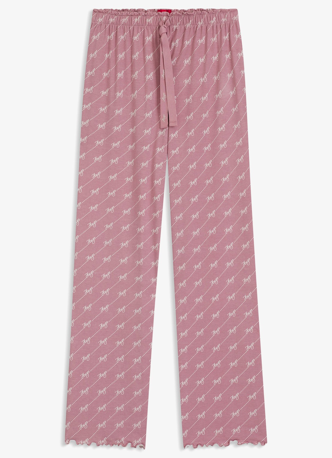 HUGO Pyjamabroek van stretchjersey met all-over print - voorkant 2 open pink-698 / roze