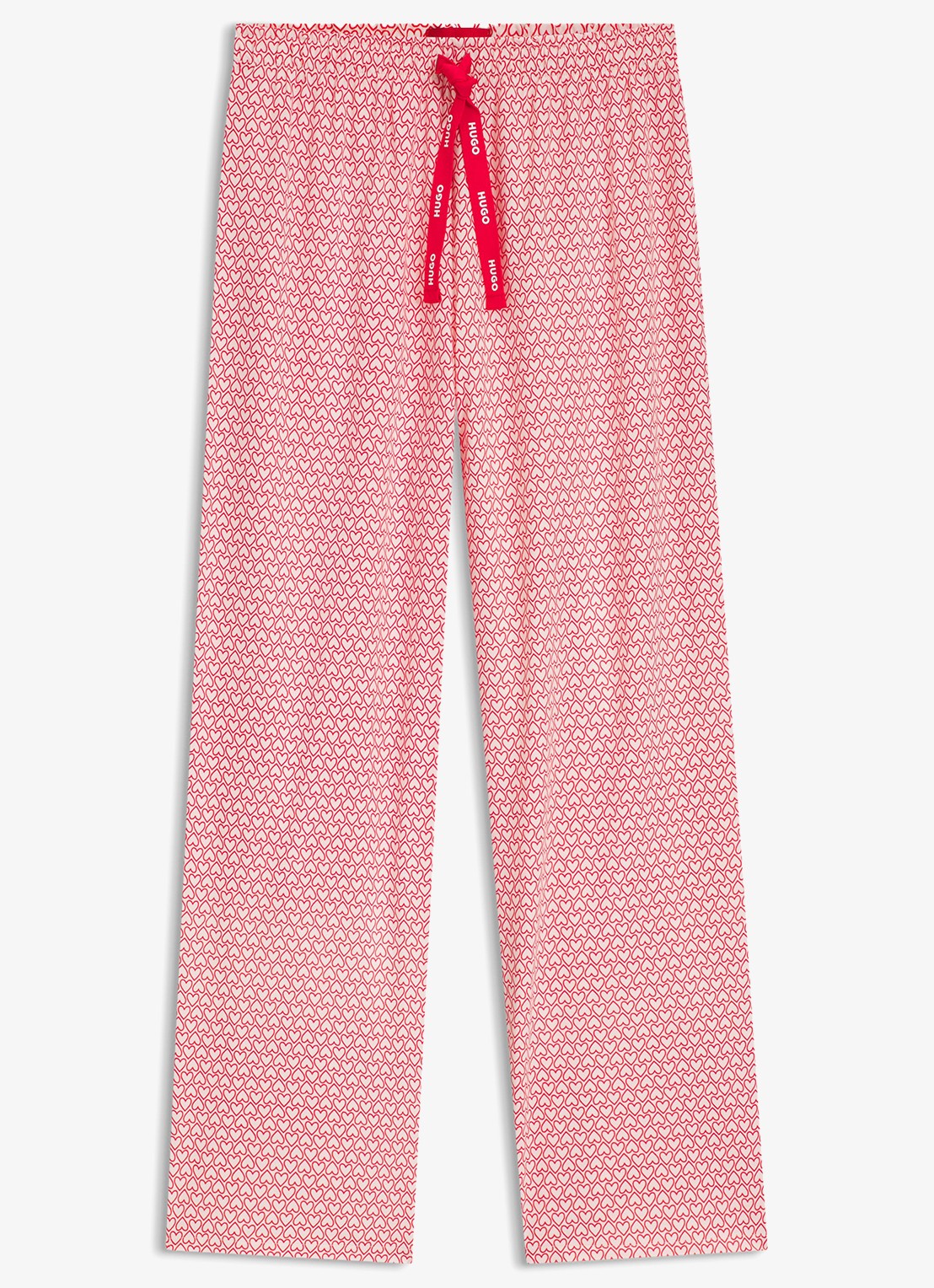 HUGO Pyjamabroek van stretchjersey met all-over print - voorkant lichtroze