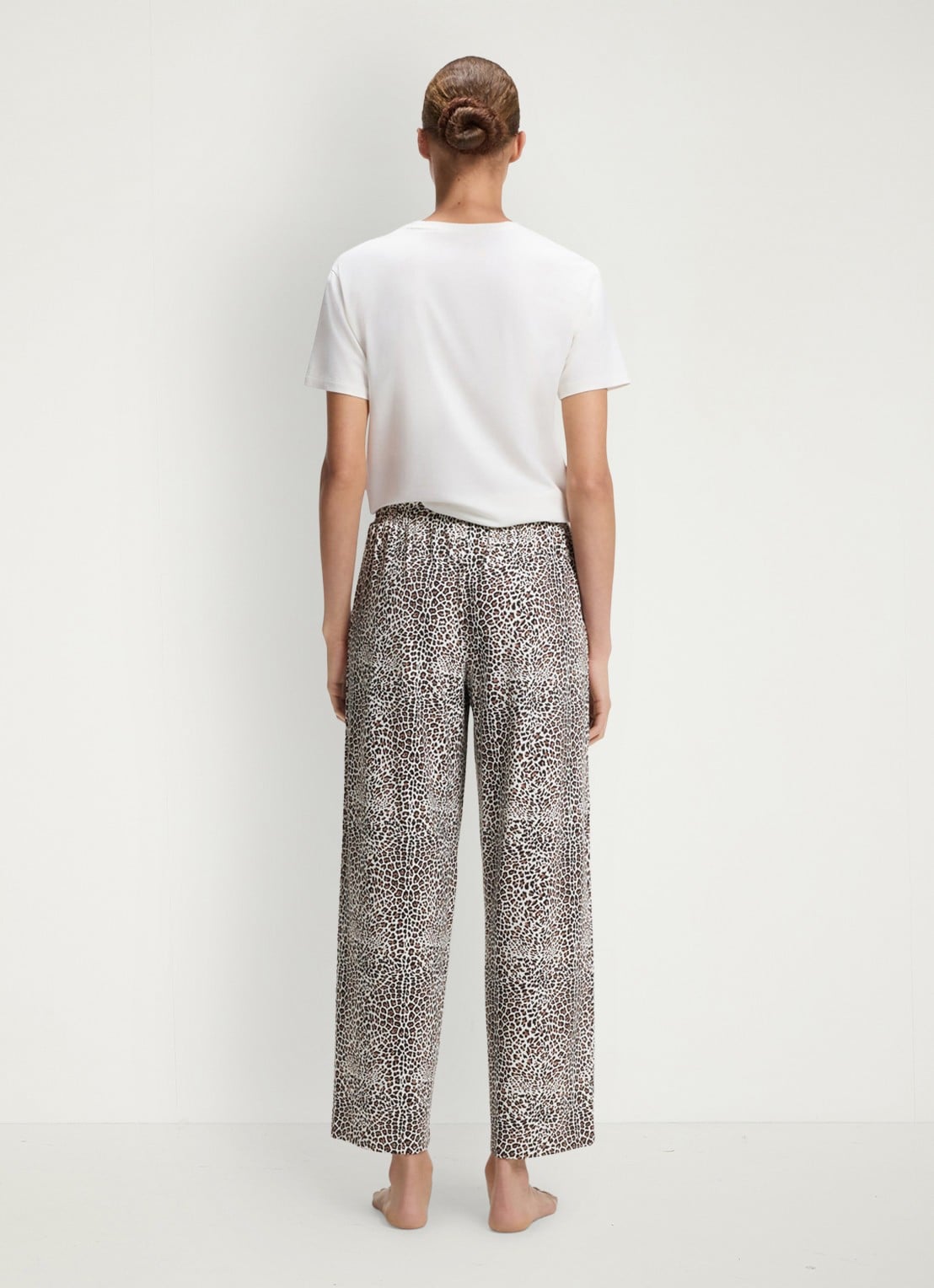 HUGO Pyjamabroek van stretchjersey met all-over print - achterkant 3 lichtbruin