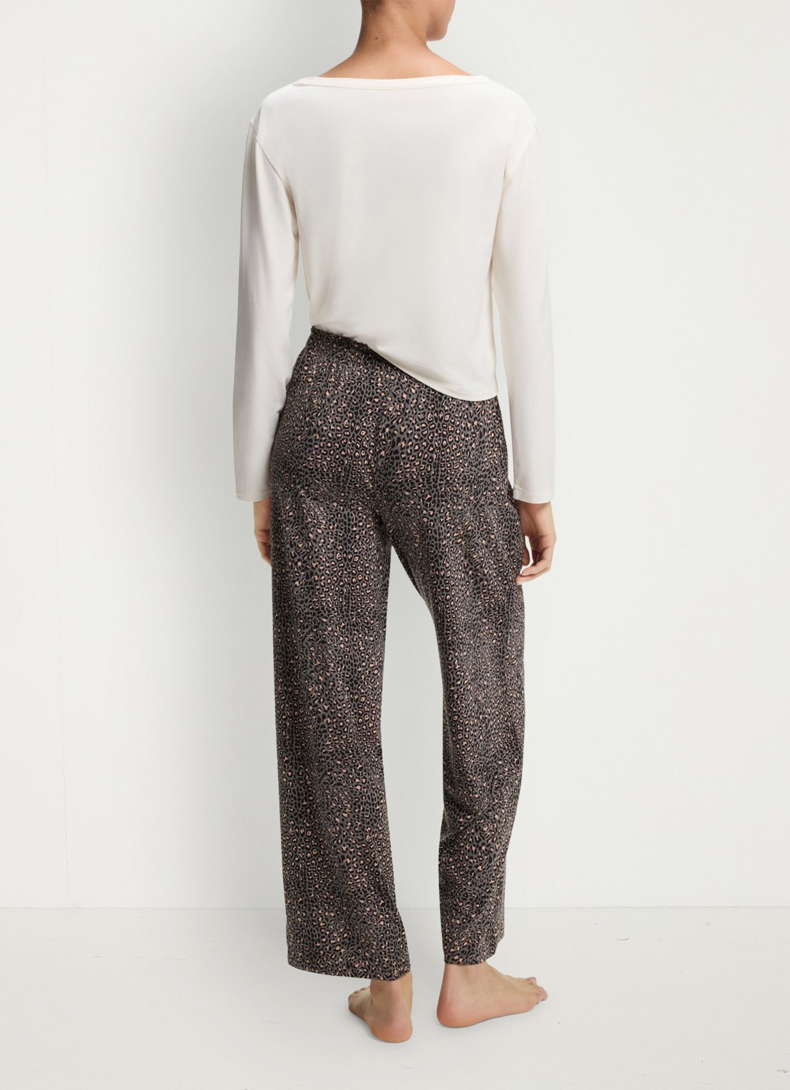 HUGO Pyjamabroek van stretchjersey met all-over print - achterkant 3 middengrijs