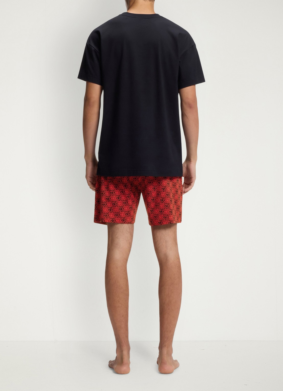 HUGO Pyjamaset met logo - achterkant 5 rood