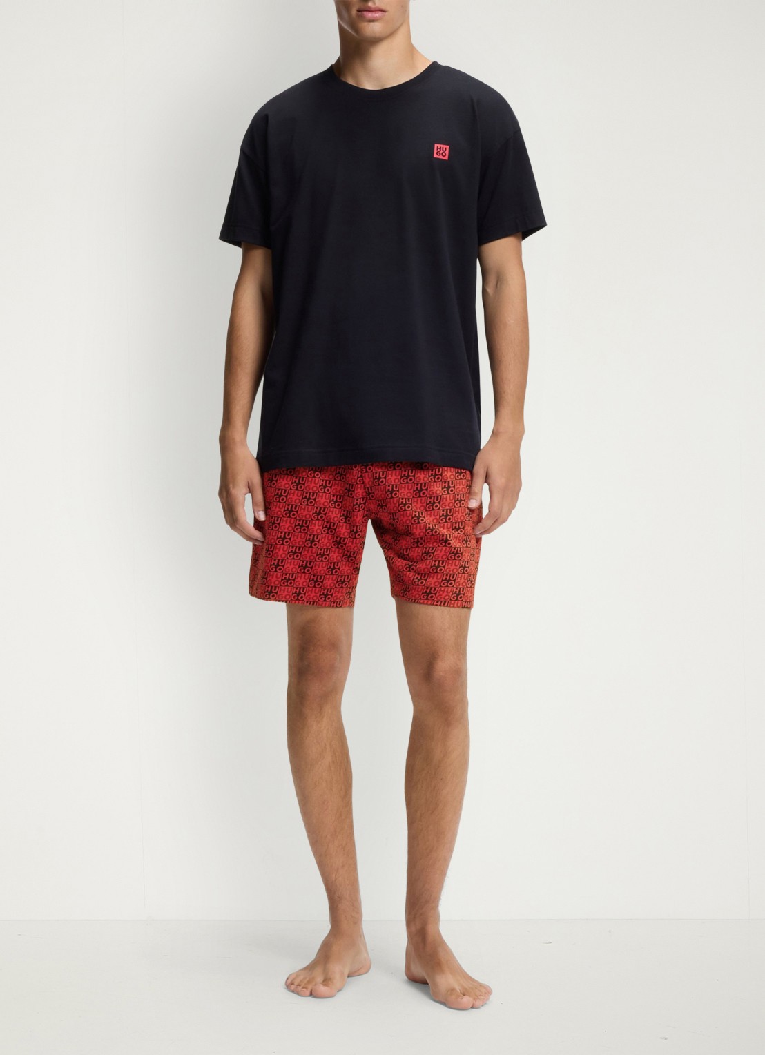 HUGO Pyjamaset met logo - detail 3 rood