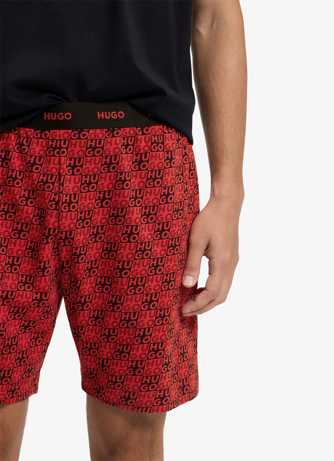 HUGO Pyjamaset met logo - detail 4 rood