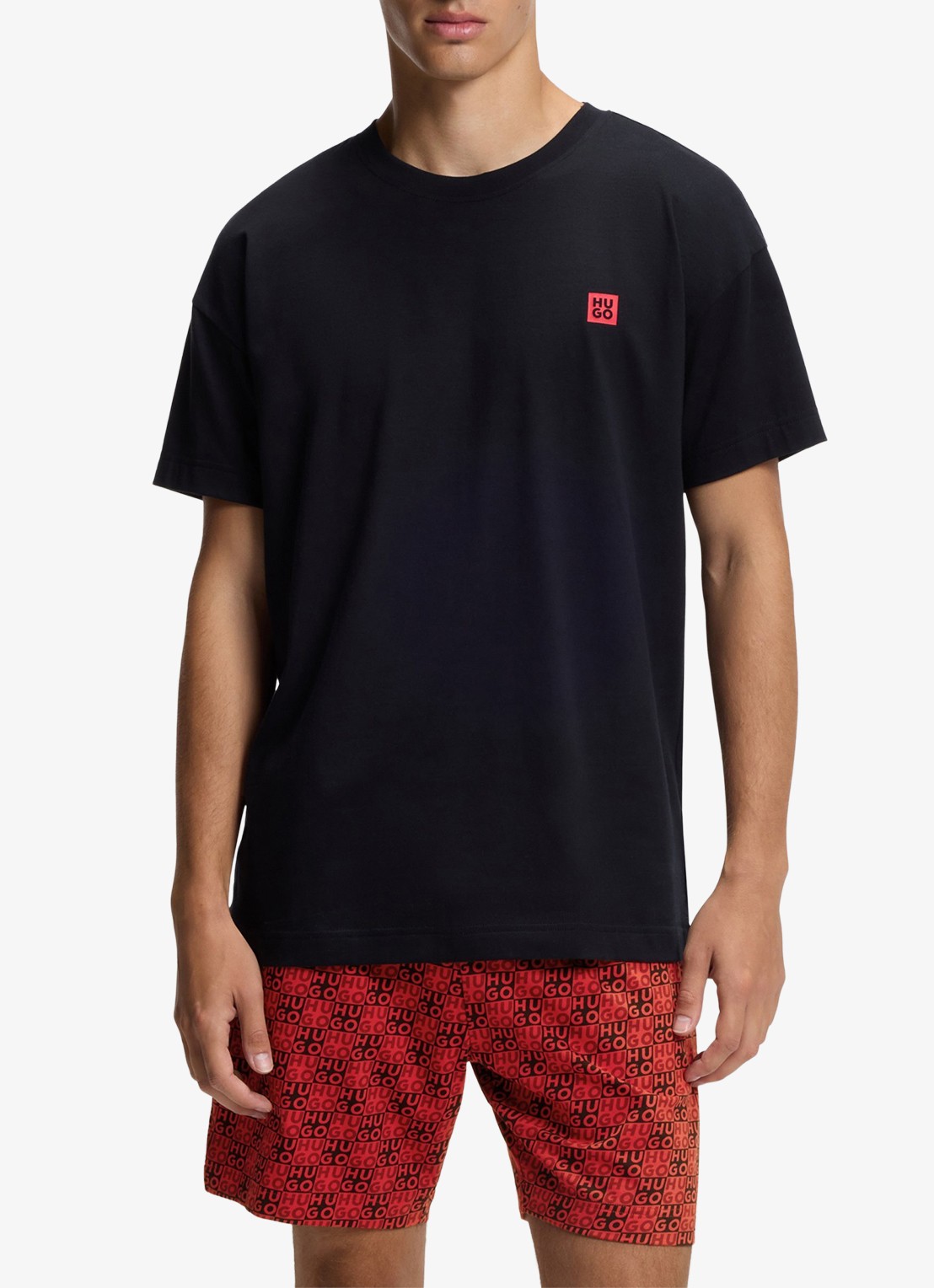 HUGO Pyjamaset met logo - voorkant 2 rood