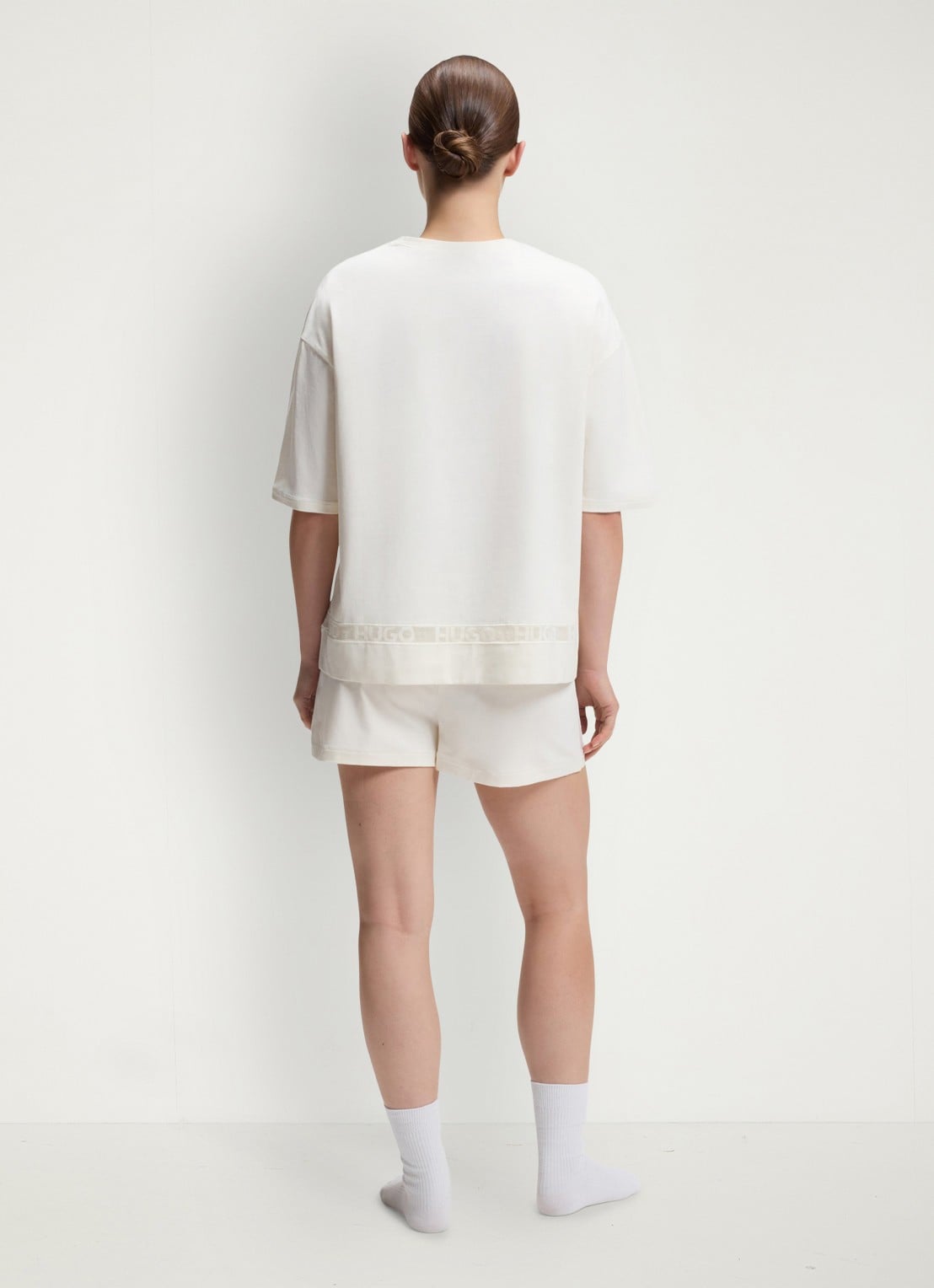 HUGO Pyjamaset met mesh detail - achterkant 5 wit