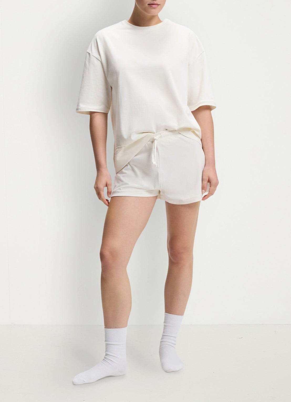 HUGO Pyjamaset met mesh detail - voorkant 2 wit