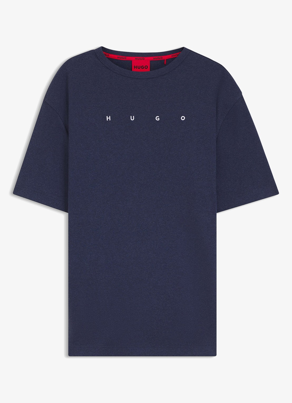 HUGO Pyjamashirt met logo - voorkant donkerblauw