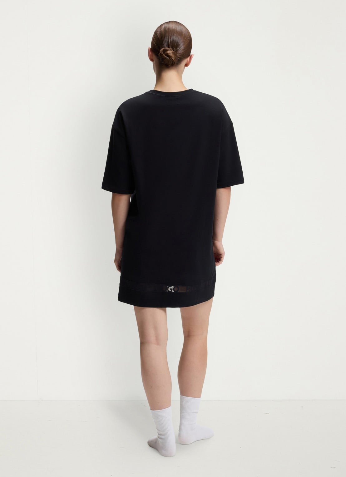 HUGO Pyjamashirt met mesh detail - achterkant 3 zwart