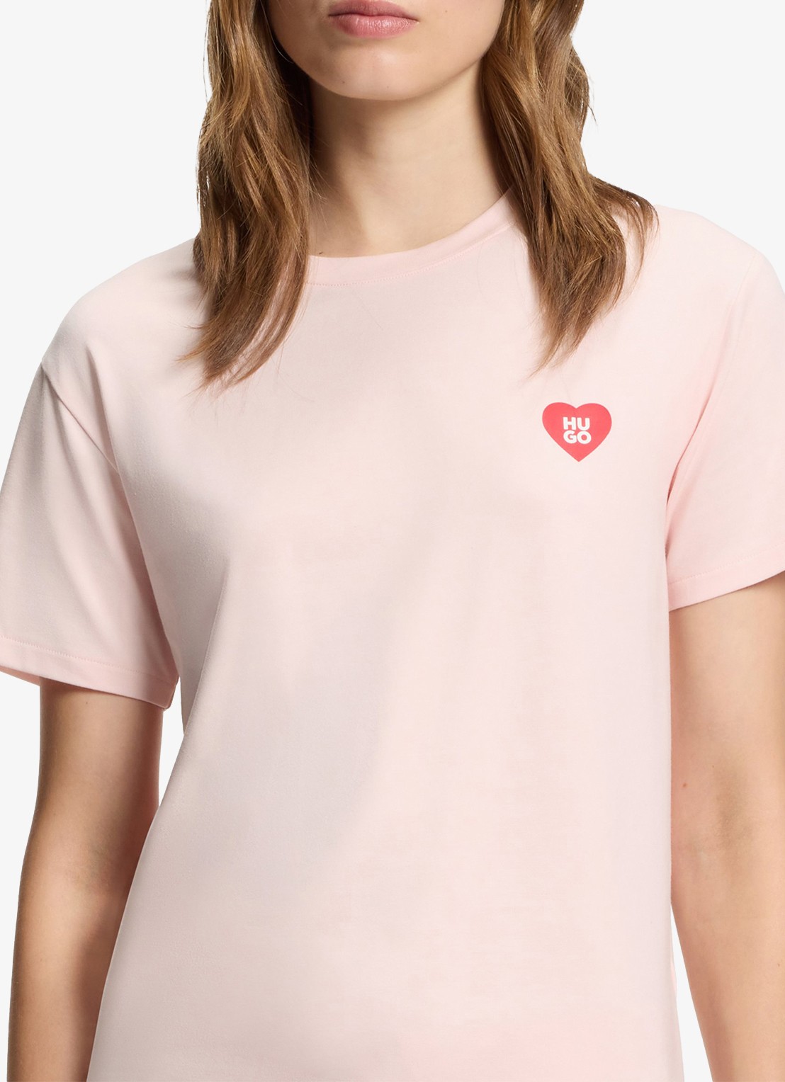 HUGO Pyjamashirt van stretchjersey met logoprint - detail 5 lichtroze