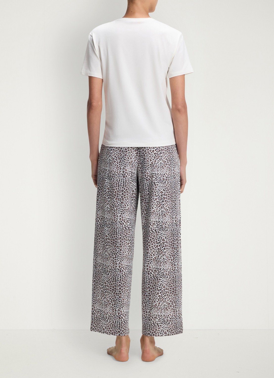 HUGO Pyjamashirt van stretchjersey met logoprint - achterkant wit