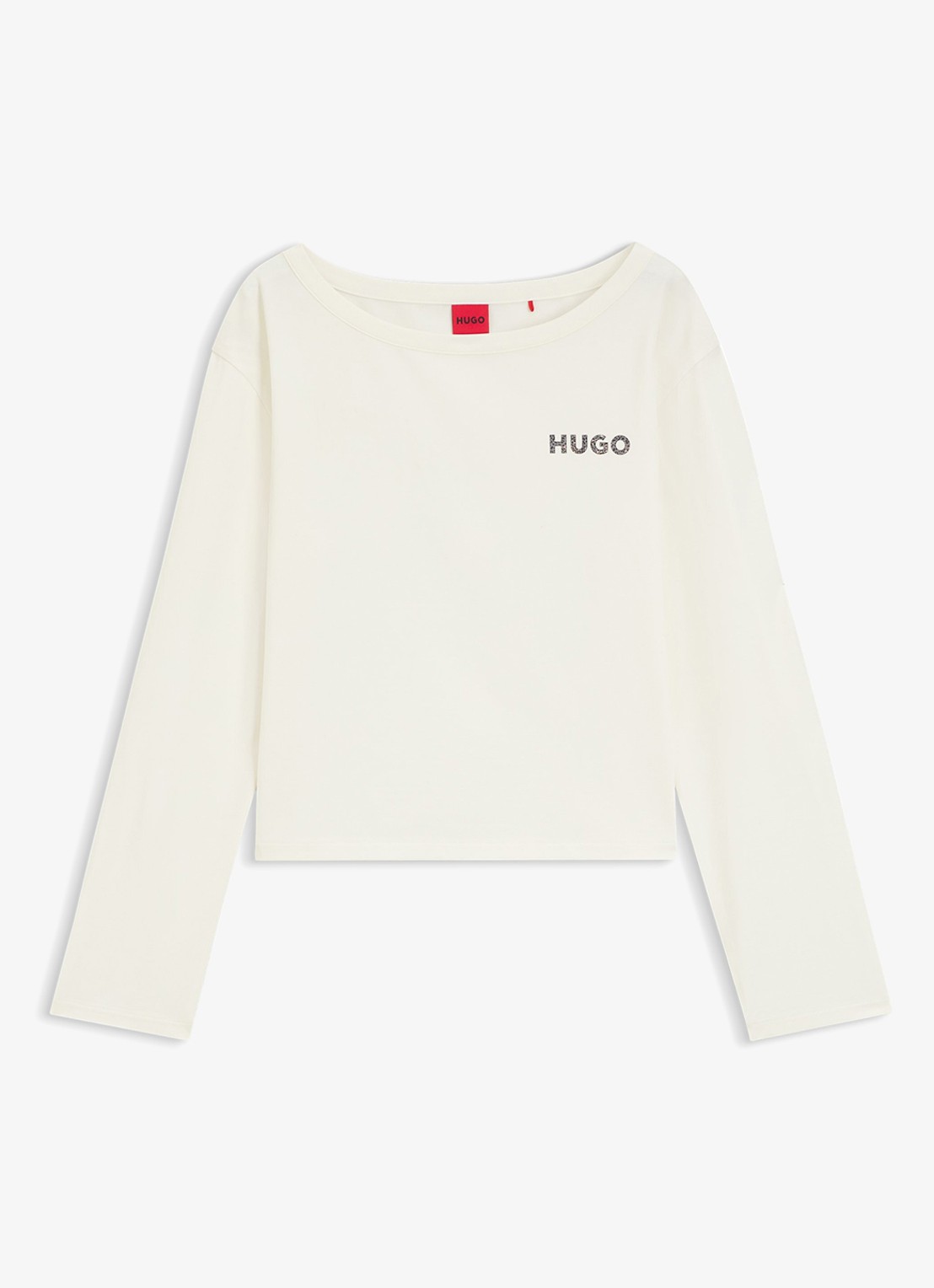 HUGO Pyjamatop met logo - voorkant 2 natural-104 / beige